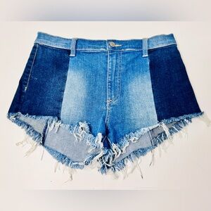 Patchwork Denim Women's Shorts